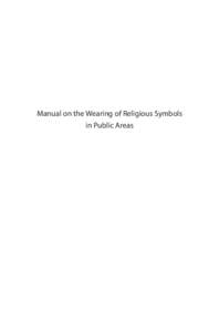 Manual on the Wearing of Religious Symbols in Public Areas Council of Europe Manuals human rights in culturally diverse societies