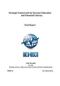 FR08/14 Strategic Framework for Investor Education and Financial Literacy