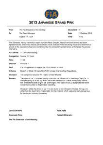 2013 J APANESE GRAND PRIX From
