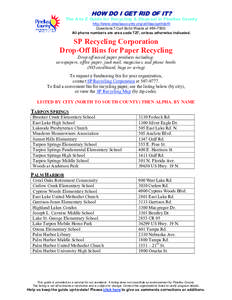 SP Recycling Corporation Drop-Off Bins for Paper Recycling