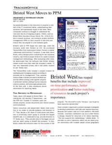 TrackerOfﬁce  Bristol West Moves to PPM INSURANCE & TECHNOLOGY ONLINE KRISTI NELSON SEP 14, 2004