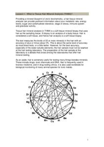 Lesson 1 - What is Tissue Hair Mineral Analysis (THMA)