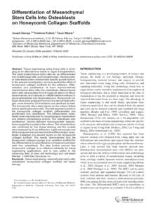 Differentiation of mesenchymal stem cells into osteoblasts on honeycomb collagen scaffolds