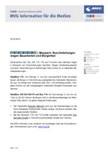 Moosach: Bus-Umleitungen wegen Bauarbeiten und Bürgerfest