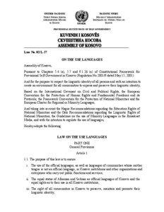 Multilingualism / Sociolinguistics / Geography of Europe / Europe / Kosovo / Ombudsman / European Union / Languages of the European Union / Official bilingualism in Canada / Language policy / Linguistics / Linguistic rights