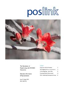 poslink  The Newsletter of People Living with HIV/AIDS Victoria Inc Education, Information