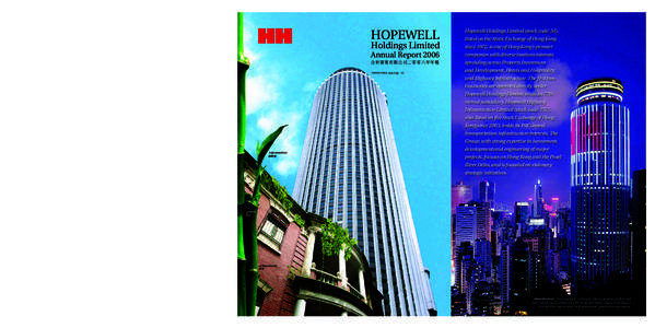 HOPEWELL  Hopewell Holdings Limited (stock code: 54), listed on the Stock Exchange of Hong Kong  Hopewell Holdings Limited