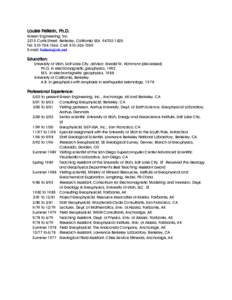 Louise Pellerin, Ph.D. Green Engineering, Inc[removed]Curtis Street, Berkeley, California USA[removed]Tel: [removed], Cell: [removed]E-mail: [removed]