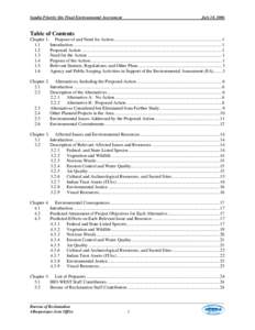 Sandia Priority Site Final Environmental Assessment  July 28, 2006 Table of Contents Chapter 1. Purpose of and Need for Action..............................................................................................