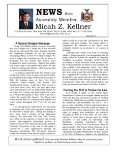 Microsoft Word - News from Assembly Member Micah Z  Kellner - April 2011.doc