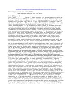 Southern Campaign American Revolution Pension Statements & Rosters Pension Application of John Godfrey R4083 Transcribed and annotated by C. Leon Harris State of Virginia } SS Lewis County }