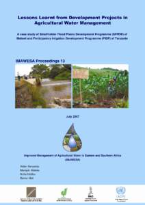 IMPROVED MANAGEMENT OF AGRICULTURAL WATER IN EASTERN AND SOUTHERN AFRICA