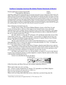 Southern Campaign American Revolution Pension Statements & Rosters Pension application of Taylor Noel S1240 Transcribed by Will Graves f18VA[removed]