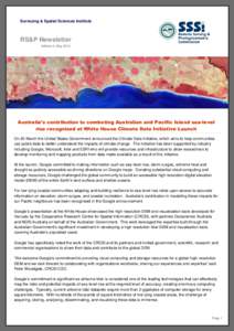 Surveying & Spatial Sciences Institute  RS&P Newsletter Edition 5, May[removed]Australia’s contribution to combating Australian and Pacific Island sea-level