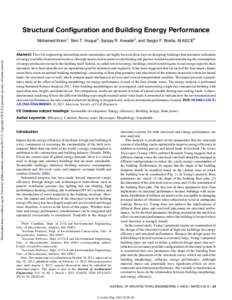 Structural Conﬁguration and Building Energy Performance  Downloaded from ascelibrary.org by University of Massachusetts Amherst onCopyright ASCE. For personal use only; all rights reserved. Mohamed Krem1; Si