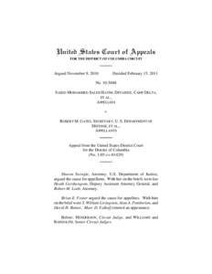 United States Court of Appeals FOR THE DISTRICT OF COLUMBIA CIRCUIT Argued November 9, 2010  Decided February 15, 2011