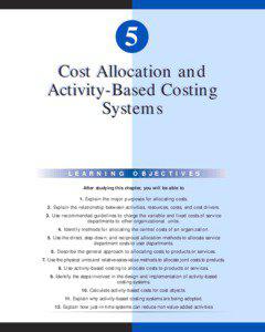 5 Cost Allocation and Activity-Based Costing