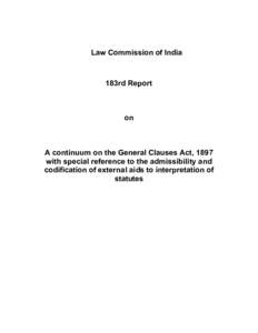 Law Commission of India  183rd Report on