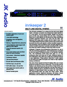JK Audio  innkeeper 2 MULTI LINE DIGITAL HYBRID FEATURES