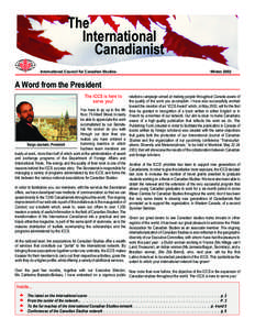 The International Canadianist International Council for Canadian Studies  Winter 2002