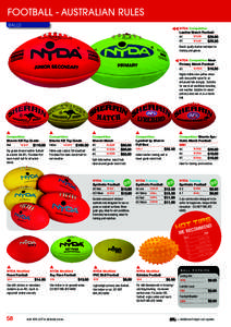 FOOTBALL - AUSTRALIAN RULES BALLS NYDA Competition Leather Match Football 151LNS