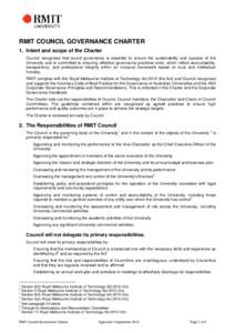 COUNCIL RMIT GOVERNANCE CHARTER[removed]