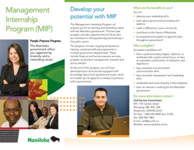 Management Internship Program (MIP) People.Purpose.Progress.  *****