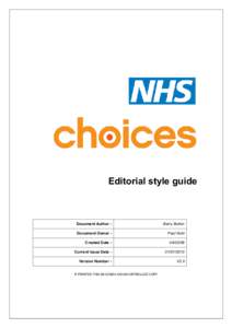 Editorial Style Guide -NHS Choices