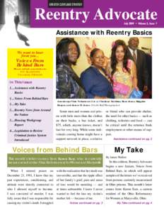 GREATER CLEVELAND STRATEGY  Reentry Advocate July 2009 • Volume 3, Issue 7  Assistance with Reentry Basics