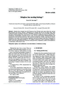 Apidologie[removed]–143 c INRA/DIB-AGIB/ EDP Sciences, 2006 DOI: [removed]apido:[removed]