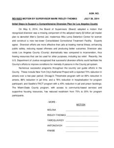 Los Angeles County Board of Supervisors / Criminal justice / Law / Mark Ridley-Thomas / Crime / Diversion program / Los Angeles Police Department Mental Evaluation Unit / Courts / Criminal law / California Mental Health Services Act