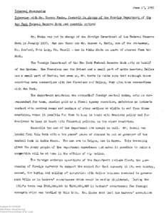 Interview with Mr. Werner Knoke, formerly in charge of the Foreign Department of the New York Federal Reserve Bank and recently retired