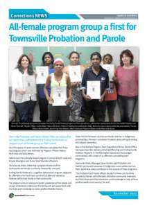 Corrections NEWS  Leaders in corrections: Partners in criminal and social justice  All-female program group a first for