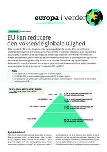 europa i verden UDVIKLINGS-NGO’ERNES EUROPA-PARLAMENTSVALG 2014 INFOARK