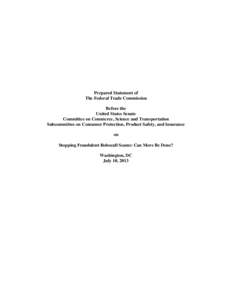 Prepared Statement of the Federal Trade Commission Entitled “Stopping Fraudulent Robocall Scams:  Can More Be Done?”, Presented by Lois Greisman, Associate Director of the Division of Marketing Practices, Bureau of C