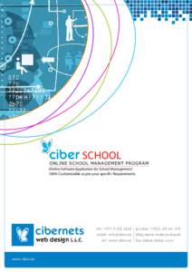 ciber SCHOOL  ONLINE SCHOOL MANAGEMENT PROGRAM (Online Software Application for School Management) 100% Customizable as per your specific Requirements