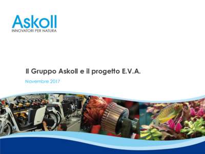 Il Gruppo Askoll e il progetto E.V.A. Novembre 2017 Confidential document. Any reproduction or transfer to third parties not authorised in writing by Askoll is forbidden by law.