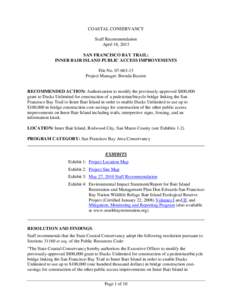 COASTAL CONSERVANCY Staff Recommendation April 18, 2013 SAN FRANCISCO BAY TRAIL: INNER BAIR ISLAND PUBLIC ACCESS IMPROVEMENTS File No[removed]