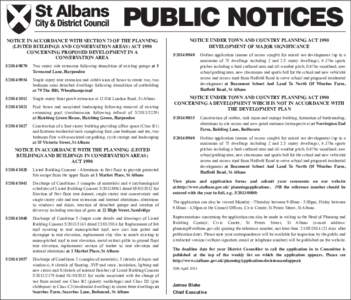 PUBLIC NOTICES NOTICE IN ACCORDANCE WITH SECTION 73 OF THE PLANNING (LISTED BUILDINGS AND CONSERVATION AREAS) ACT 1990 CONCERNING PROPOSED DEVELOPMENT IN A CONSERVATION AREA[removed]