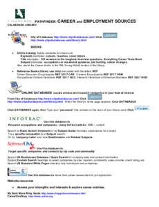 PATHFINDER: CAREER and  CALABASAS LIBRARY EMPLOYMENT SOURCES