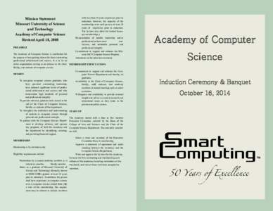 Mission Statement Missouri University of Science and Technology Academy of Computer Science Revised April 18, 2008 PREAMBLE