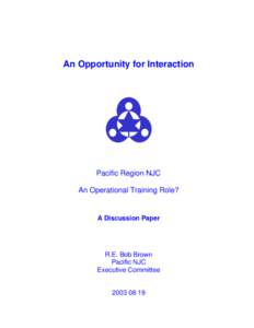 An Opportunity for Interaction  Pacific Region NJC An Operational Training Role?  A Discussion Paper