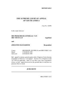 REPORTABLE  THE SUPREME COURT OF APPEAL OF SOUTH AFRICA Case No[removed]