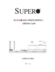 SUPER  ® AOC-SIM1U/SIM1U+ Add-On Card