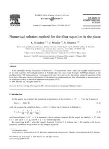 Journal of Computational Physics–517 www.elsevier.com/locate/jcp Numerical solution method for the dbar-equation in the plane K. Knudsen a