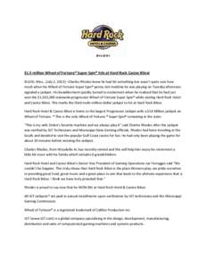 Microsoft Word - Press Release_WOF Super Spin July 2, 2013.docx