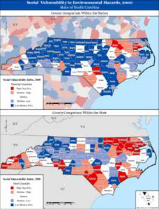 Social Vulnerability to Environmental Hazards, 2000 State of North Carolina County Comparison Within the Nation WV
