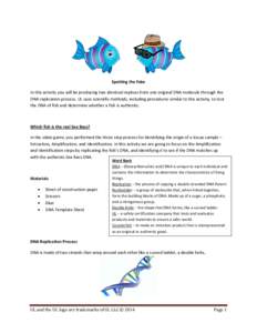Spotting the Fake In this activity you will be producing two identical replicas from one original DNA molecule through the DNA replication process. UL uses scientific methods, including procedures similar to this activit