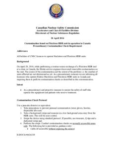 Nuclear accidents / Earth / Canadian Nuclear Safety Commission / Natural Resources Canada / Contamination