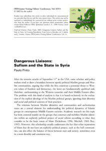 Dangerous Liaisons: Sufism and the State in Syria